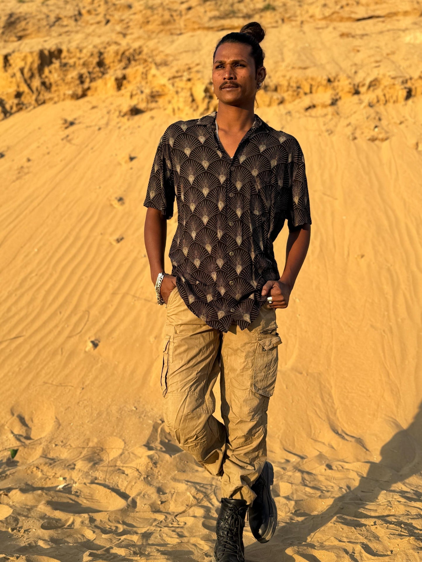 Men's Bohemian Button-Up Shirt | Elegant Dress Shirt · Hawaiian Style