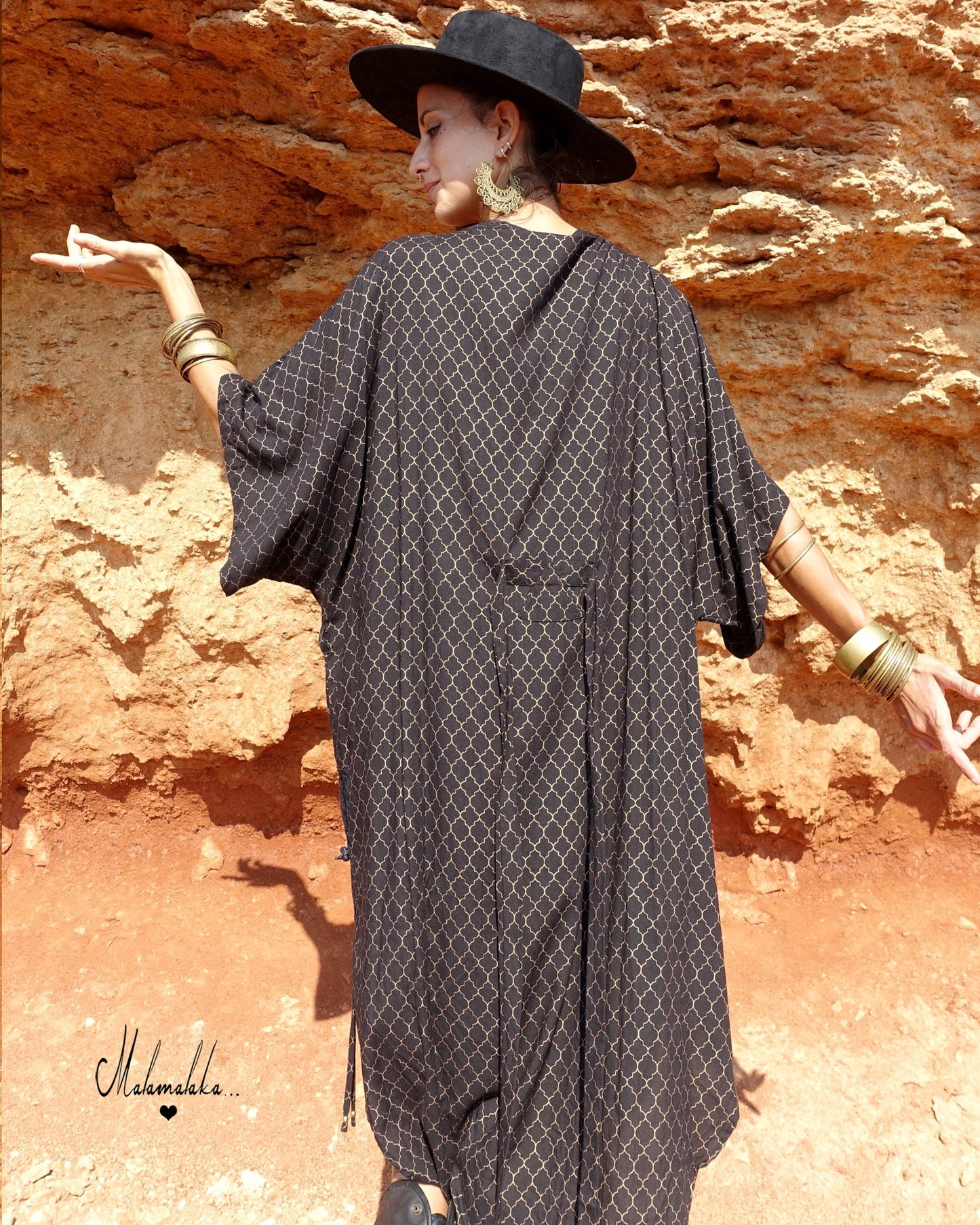 Boho Kimono Jacket | Detachable Hood · Tribal Festival Dress Kimono · Bohemian Style