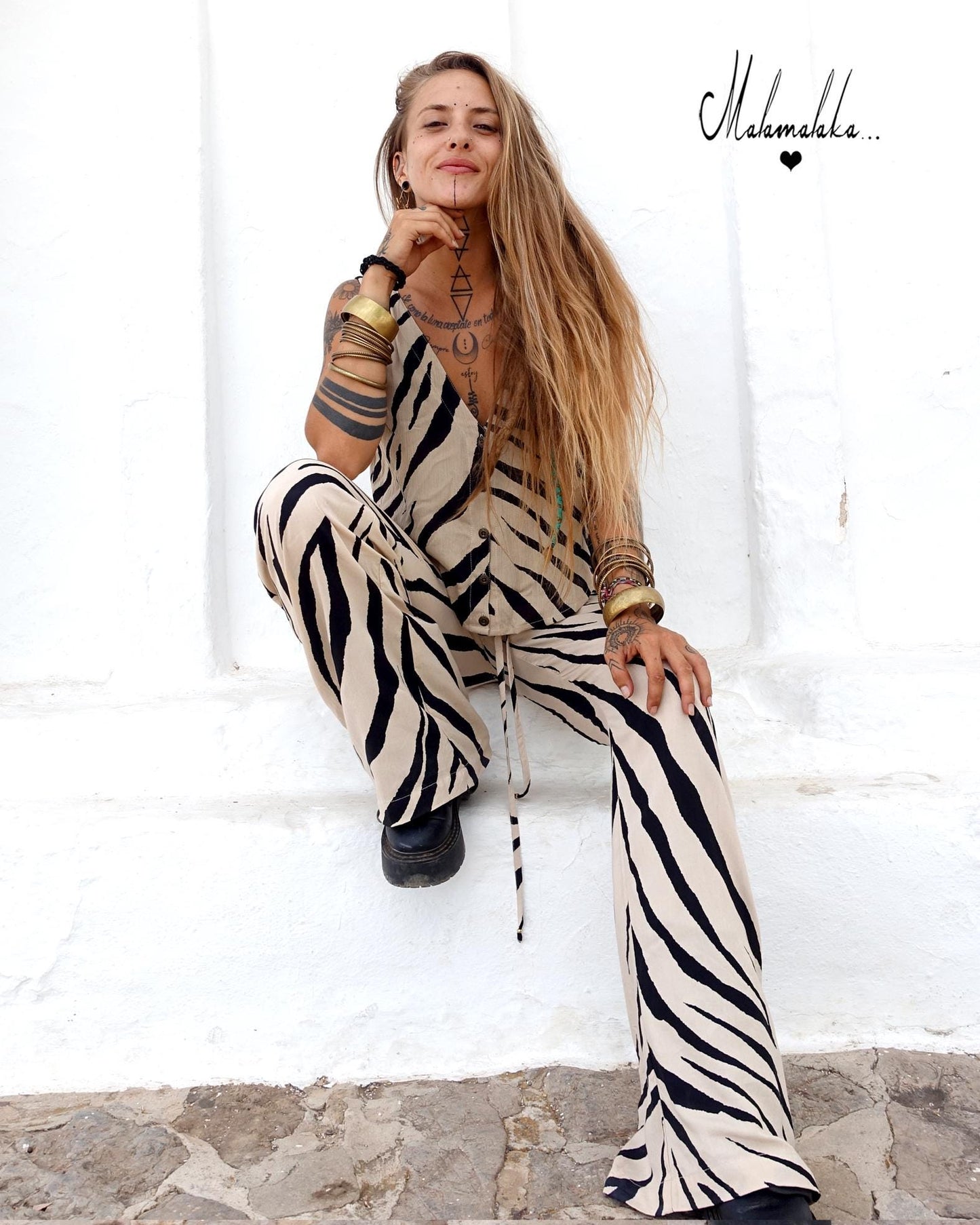 Women's Fringe Rayon Wide-Leg Trousers | Elastic Waist · Straight Leg with Pockets