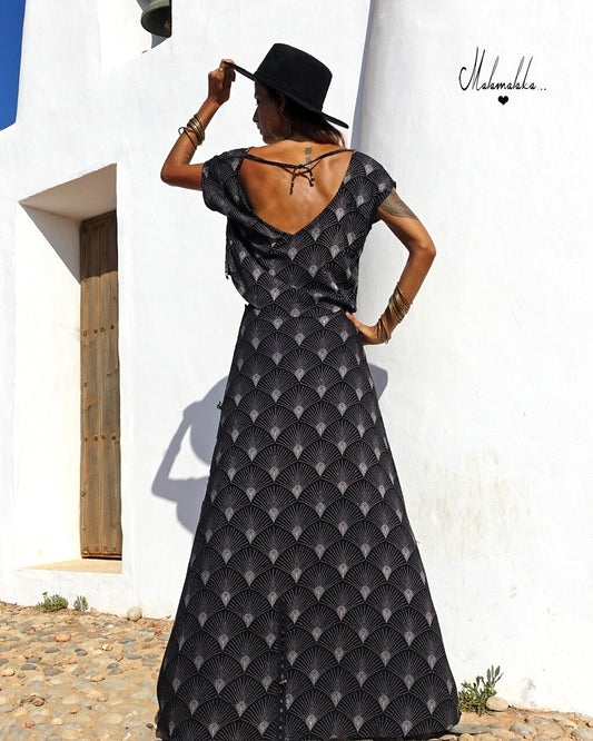 Women's Maxi Skirt & Shirt Co-ord Set | Boho Long Skirt Summer Outfit