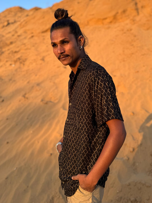 Men's Bohemian Button-Up Shirt | Elegant Dress Shirt · Hawaiian Style