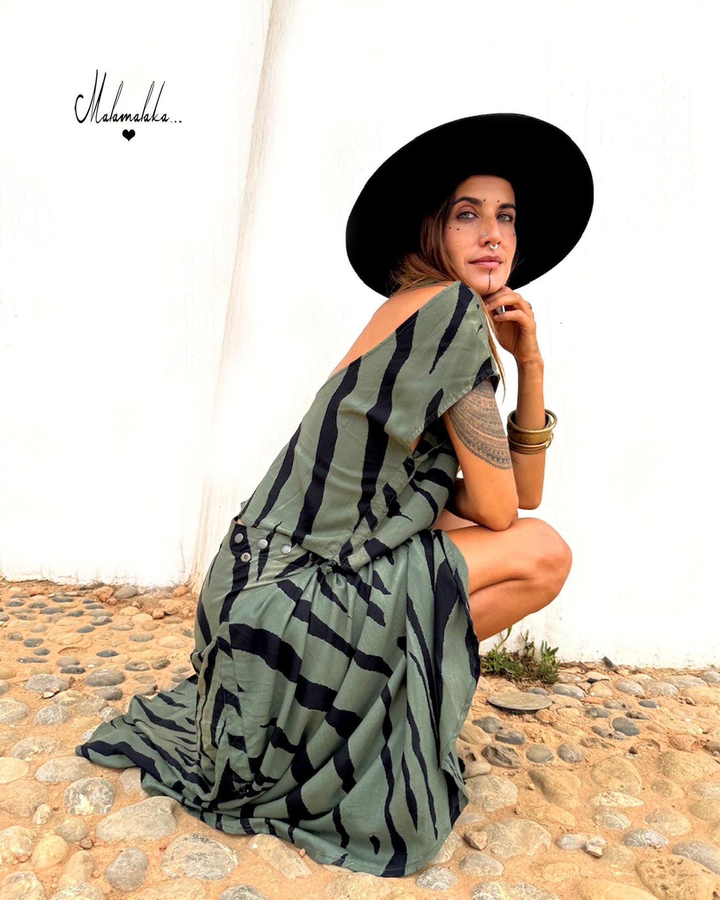 Women's Maxi Skirt & Shirt Co-ord Set | Boho Long Skirt Summer Outfit