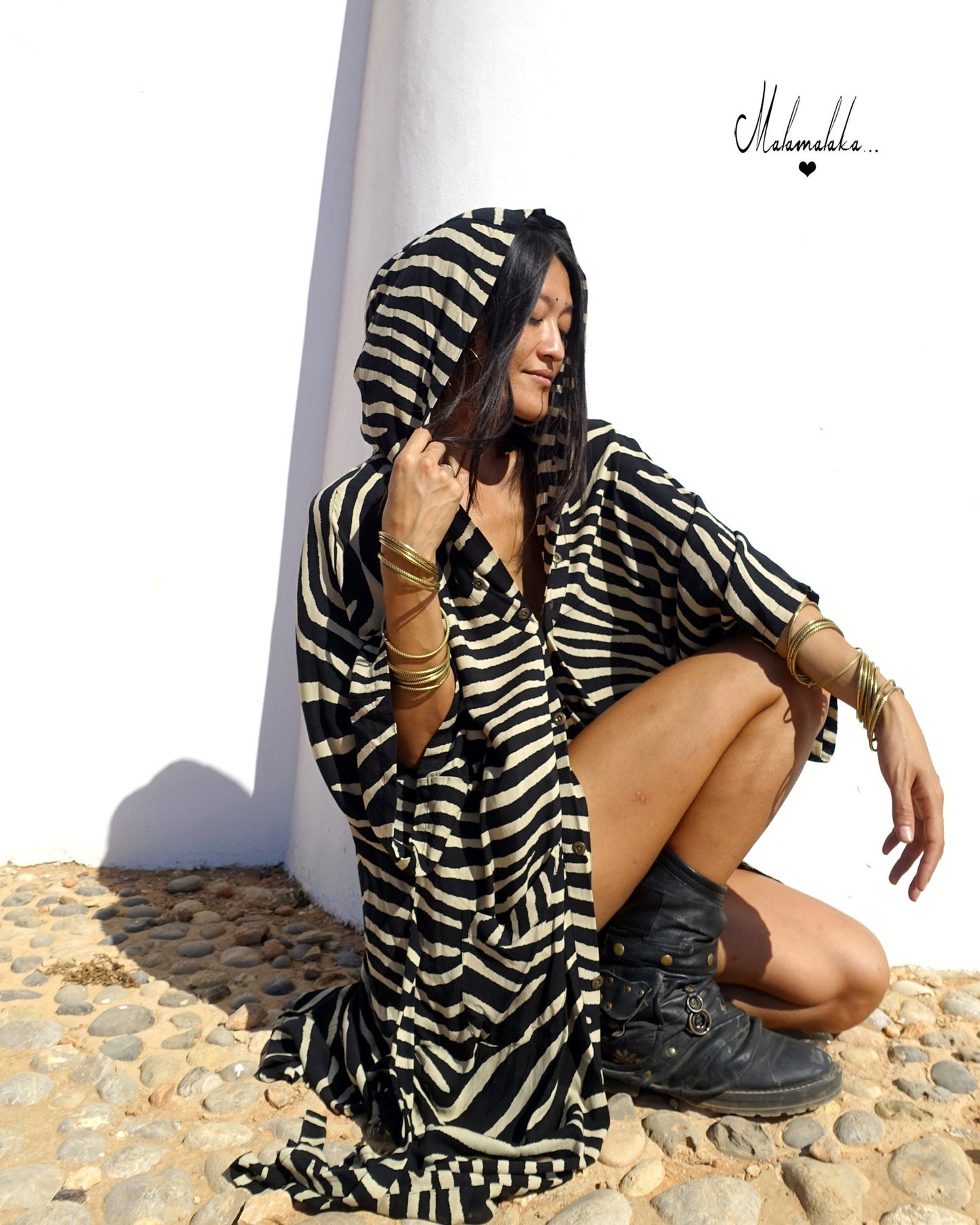 Geisha Kimono Jacket | Detachable Hood · Boho Tribal Festival Dress Kimono · Bohemian Style