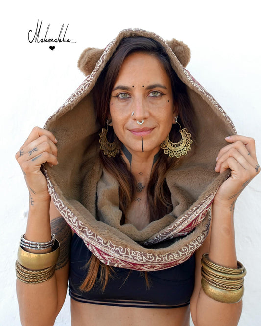 Animalakas Reversible Plush Hood | Unisex Festival Streetwear — One of a Kind