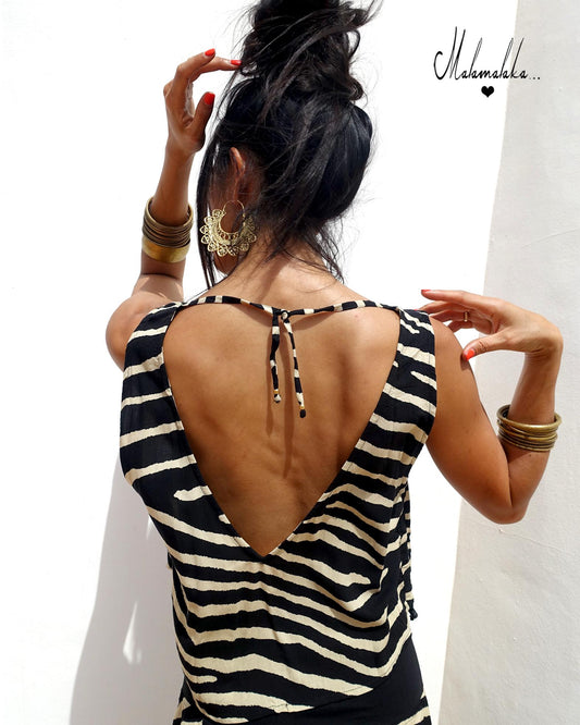 Open Back Rayon Blouse | Women's Boho Summer Top · Elegant Ibiza Style