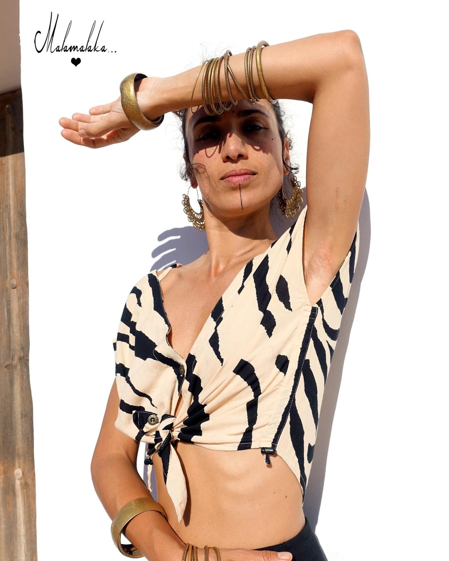 Open Back Rayon Blouse | Women's Boho Summer Top · Elegant Ibiza Style