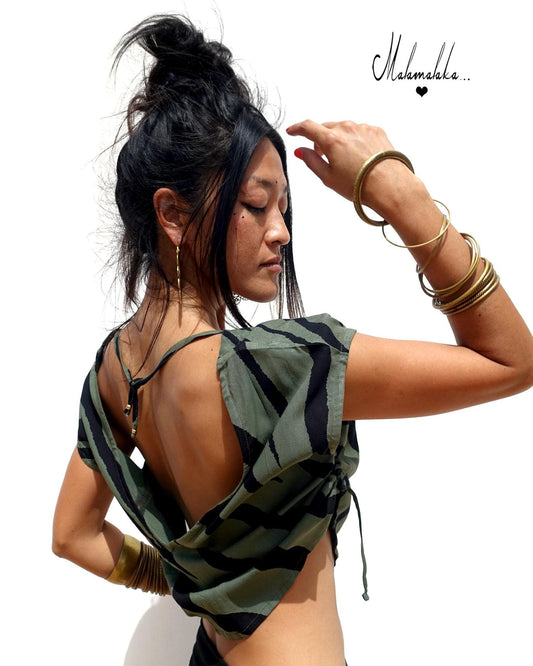 Open Back Rayon Blouse | Women's Boho Summer Top · Elegant Ibiza Style