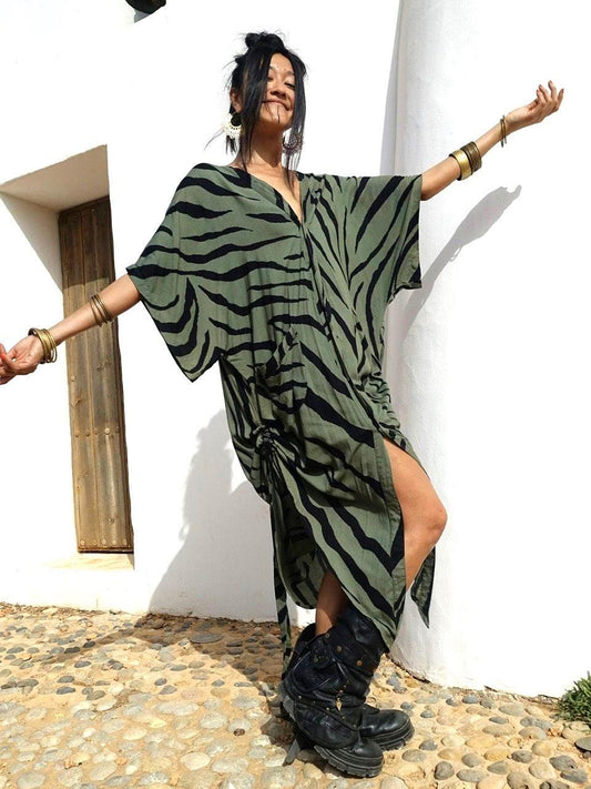Boho Kimono Jacket | Detachable Hood · Tribal Festival Dress Kimono · Bohemian Style