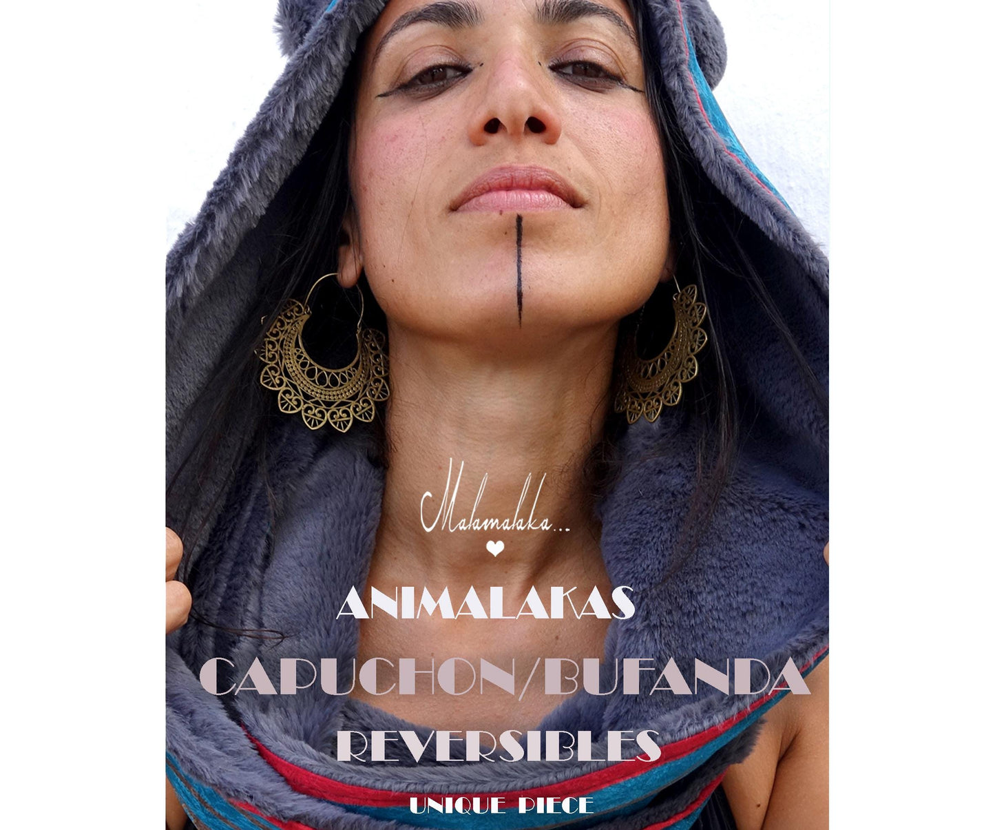 Animalakas Reversible Plush Hood | Unisex Festival Streetwear — One of a Kind