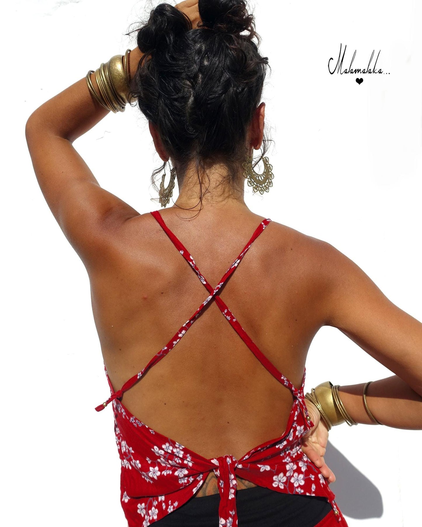 Women's Adjustable Open Back Top | Boho Summer Shirt · Ibiza Style