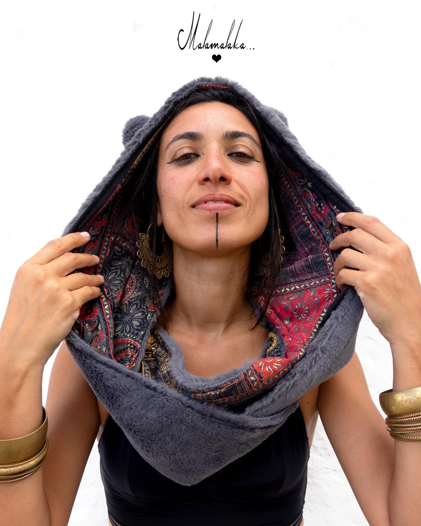 Animalakas Reversible Plush Hood | Unisex Festival Streetwear — One of a Kind