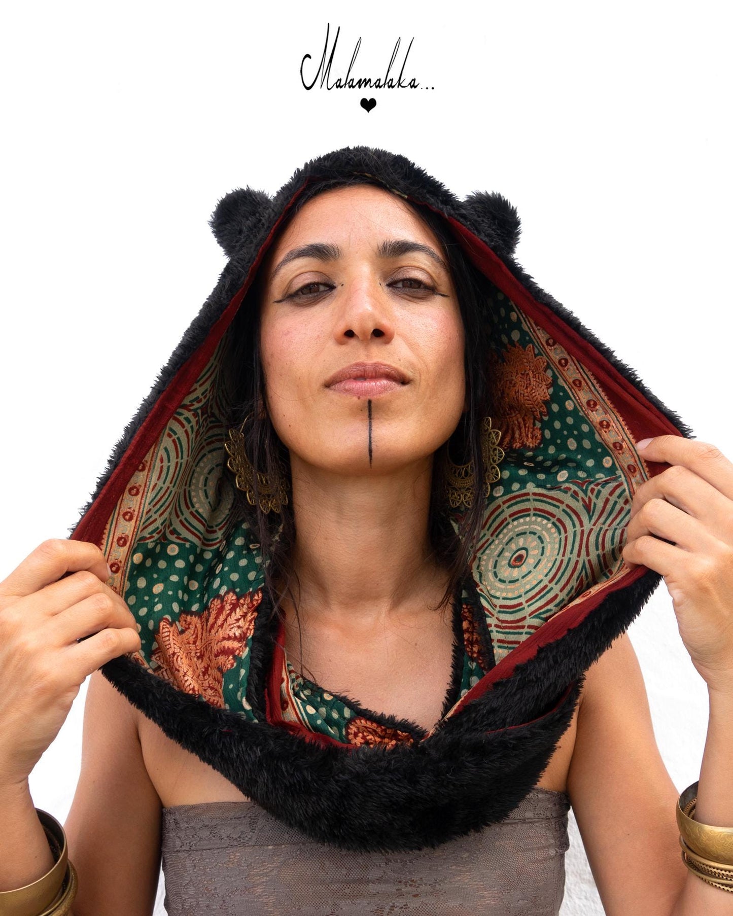 Animalakas Reversible Plush Hood | Unisex Festival Streetwear — One of a Kind