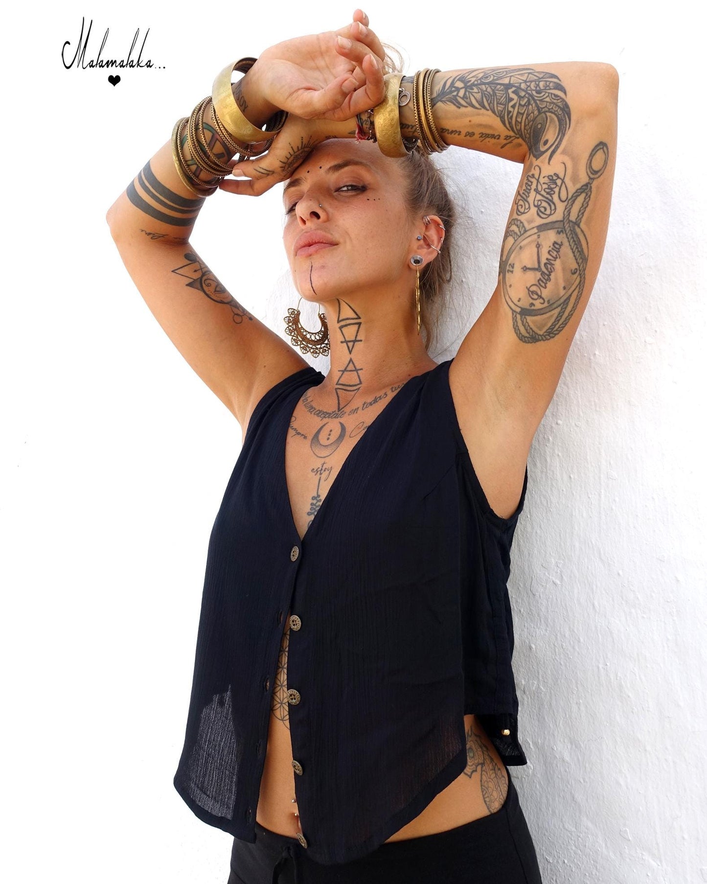 Open Back Rayon Blouse | Women's Boho Summer Top · Elegant Ibiza Style