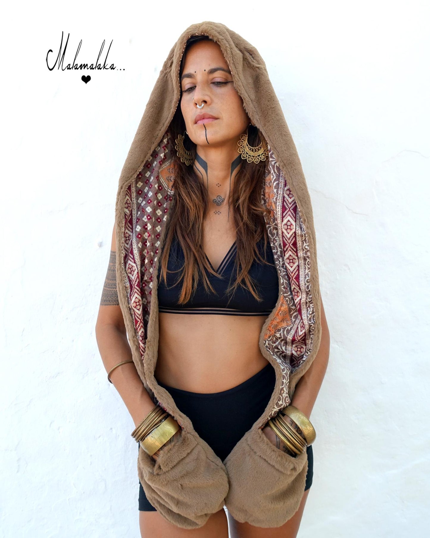 Animalakas Reversible Plush Hood | Unisex Festival Streetwear — One of a Kind