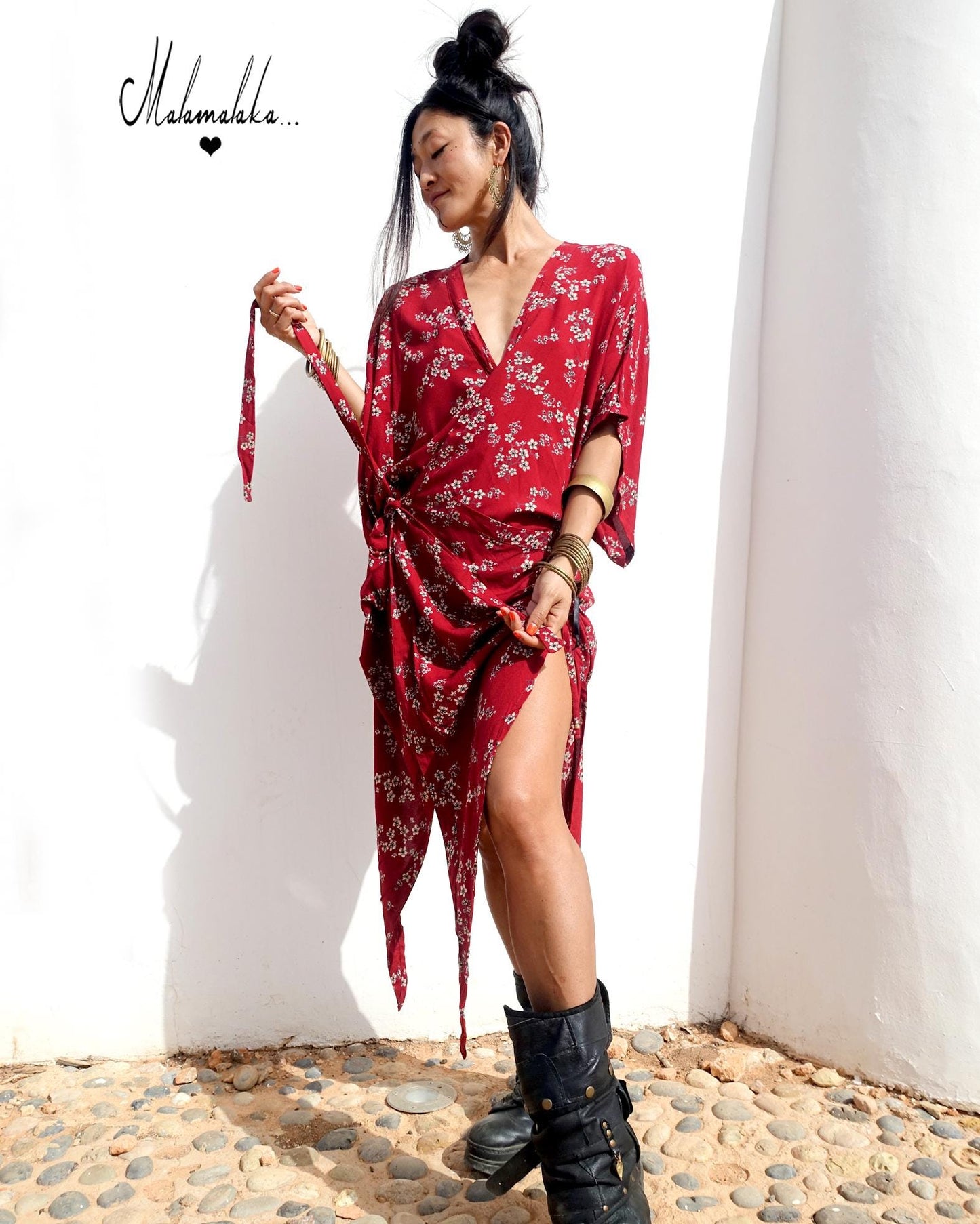 Boho Kimono Jacket | Detachable Hood · Tribal Festival Dress Kimono · Bohemian Style