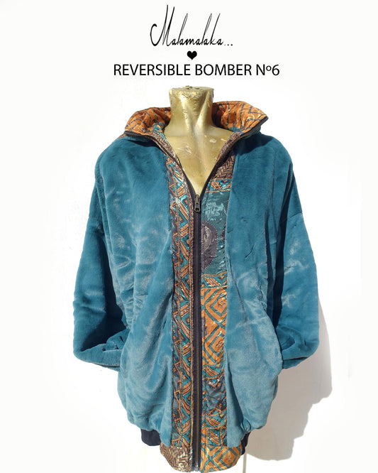 Reversible Plush Bomber Jacket | Detachable Hood · Size L · Unisex Festival Trap Streetwear