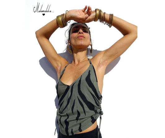 Women's Adjustable Open Back Top | Boho Summer Shirt · Ibiza Style