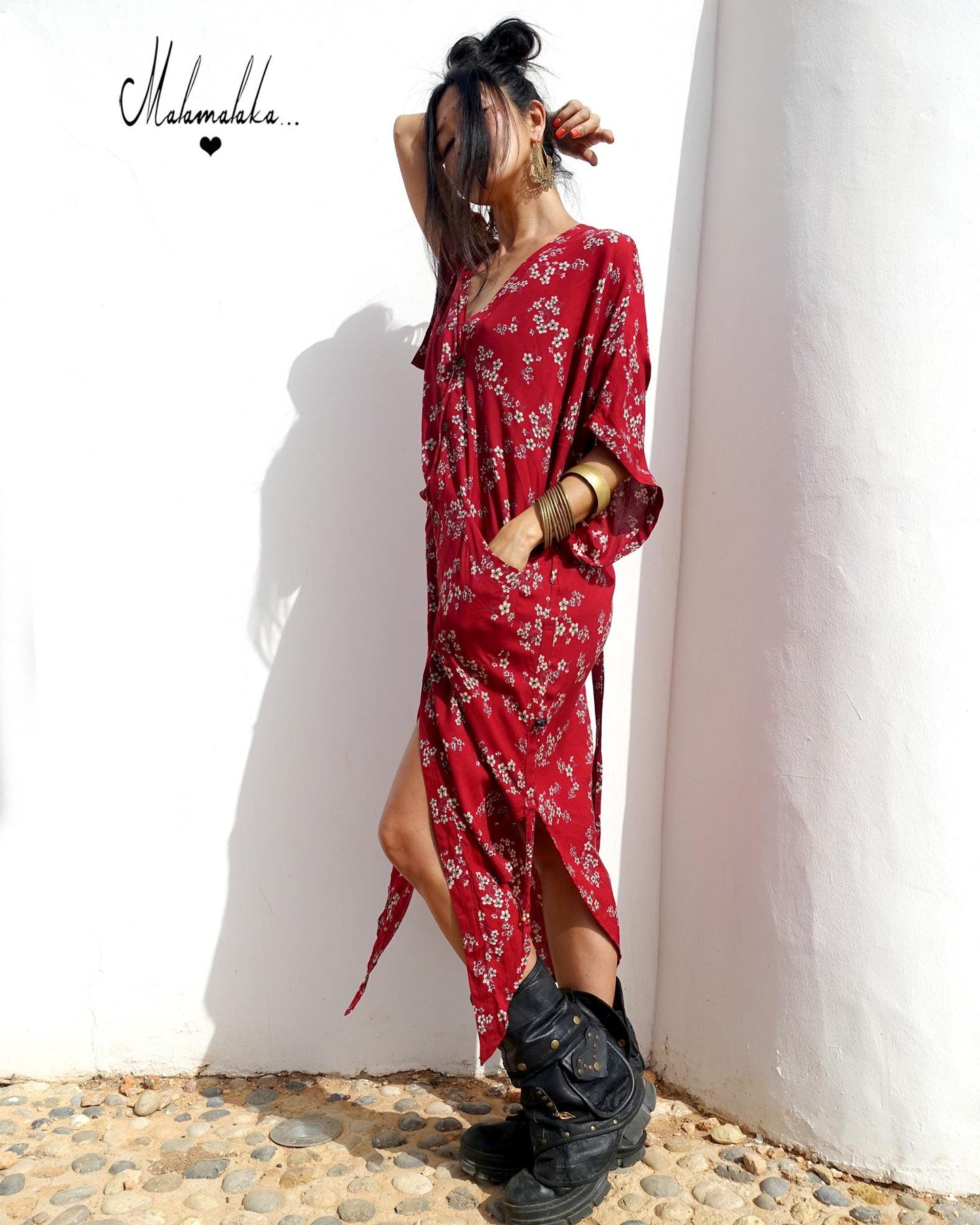 Boho Kimono Jacket | Detachable Hood · Tribal Festival Dress Kimono · Bohemian Style