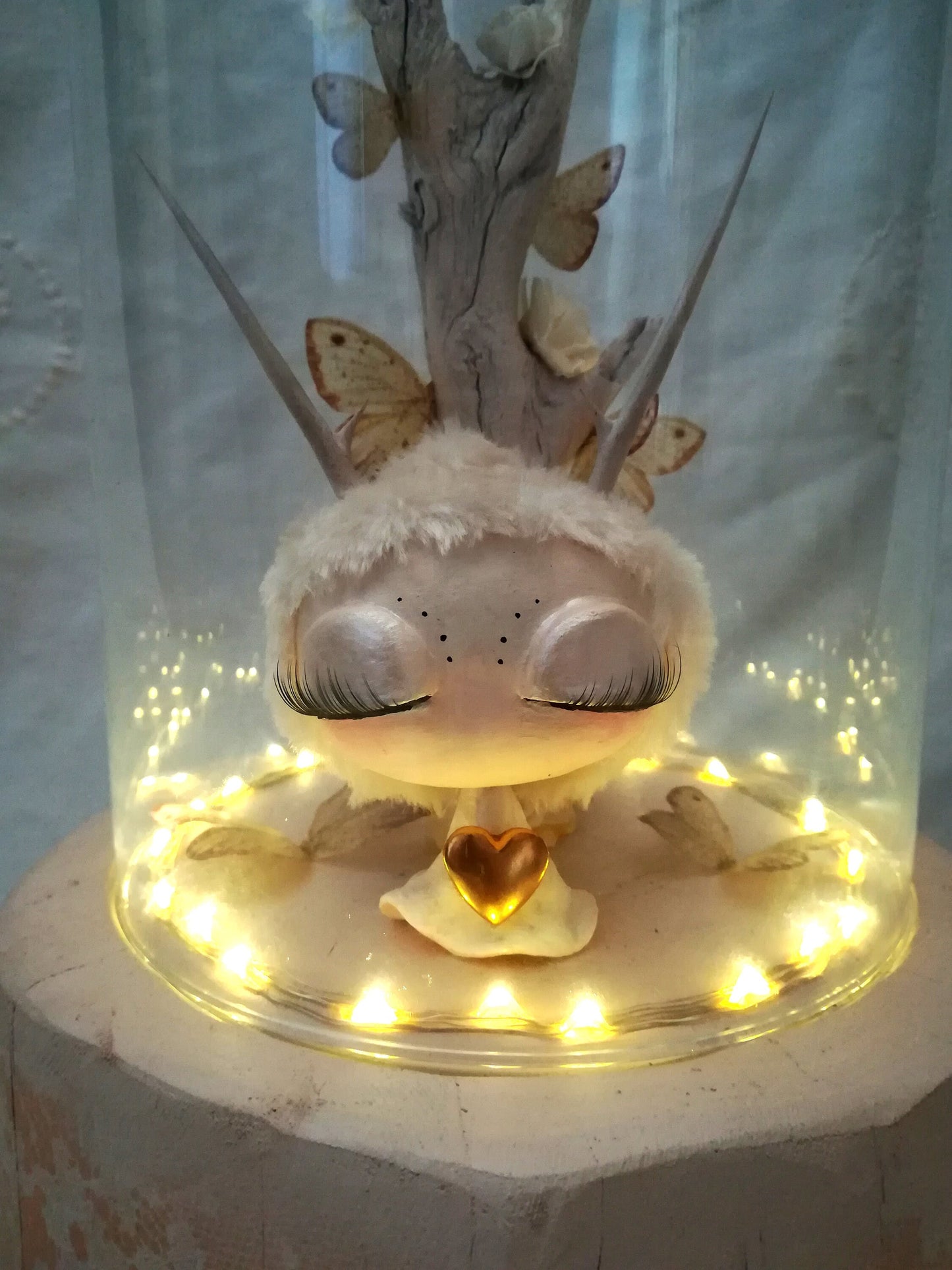 Glass Dome Pop Art Sculpture | Diorama Terrarium Art Lamp · Miniature Dollhouse Collectible