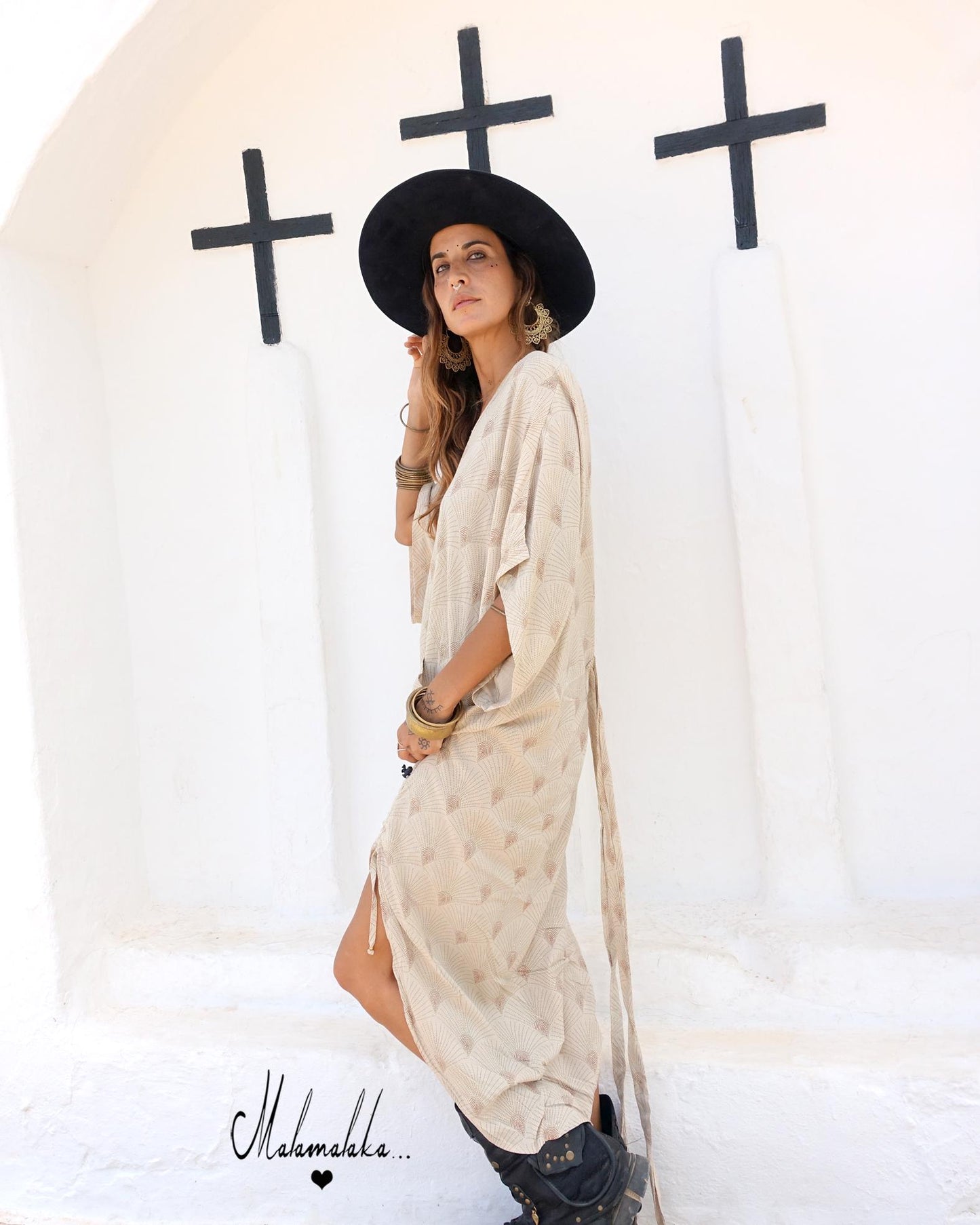 Boho Kimono Jacket | Detachable Hood · Tribal Festival Dress Kimono · Bohemian Style
