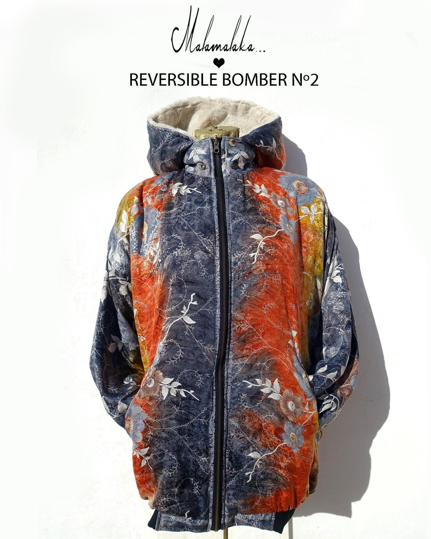Reversible Plush Bomber Jacket | Detachable Hood · Size L · Unisex Festival Trap Streetwear
