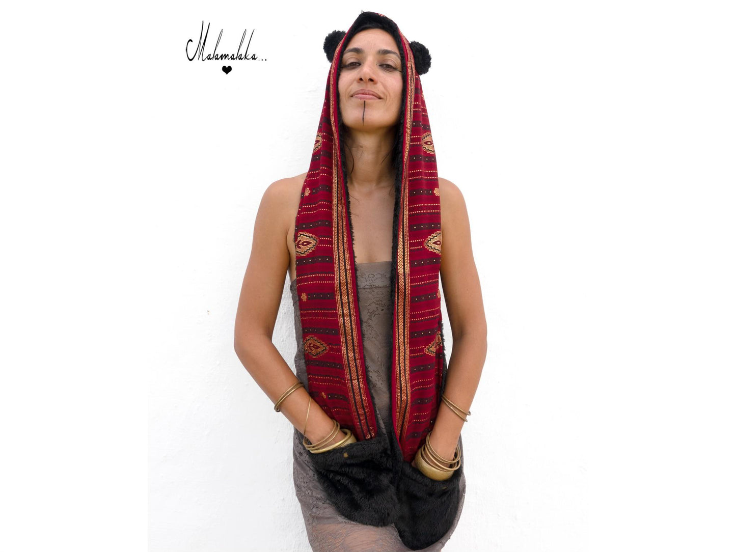Animalakas Reversible Plush Hood | Unisex Festival Streetwear — One of a Kind