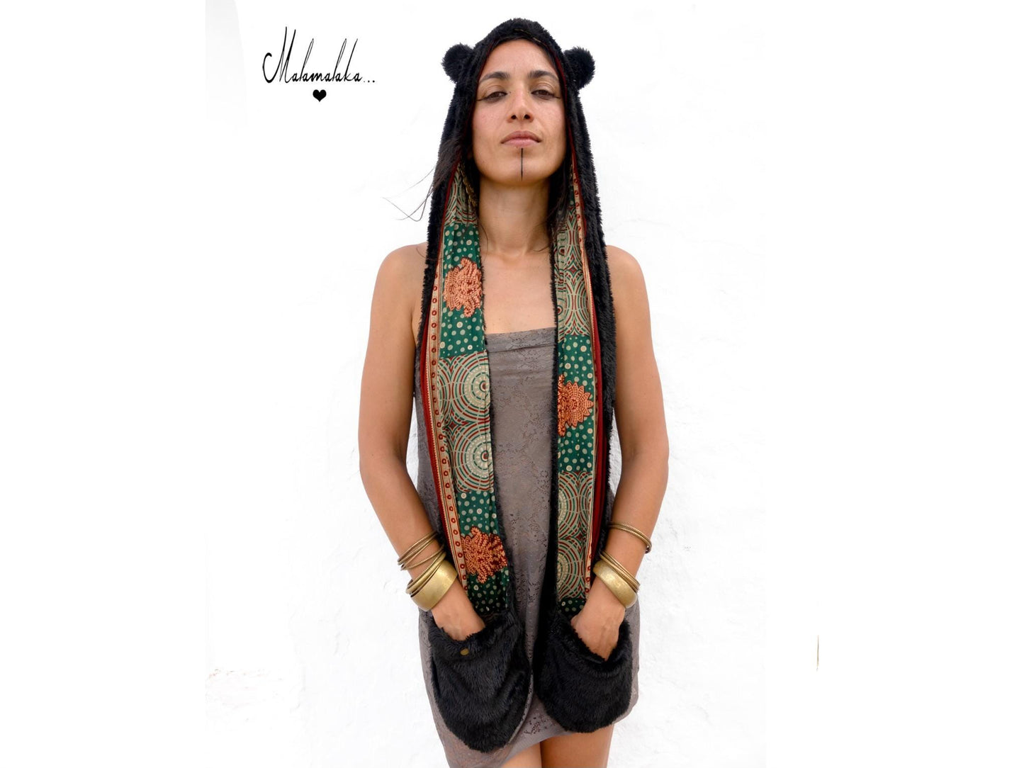 Animalakas Reversible Plush Hood | Unisex Festival Streetwear — One of a Kind