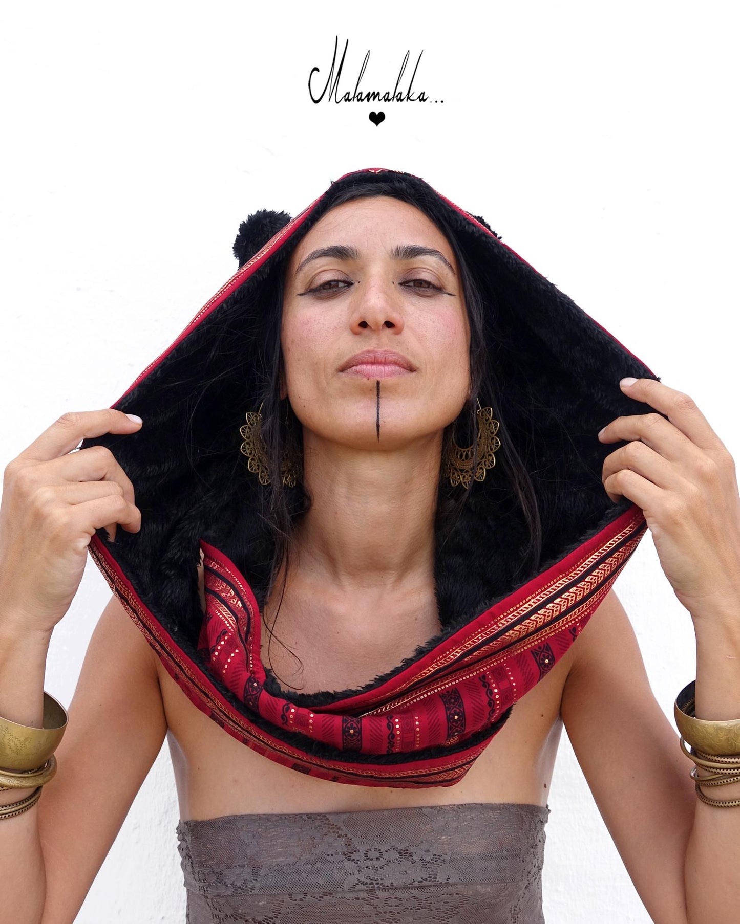 Animalakas Reversible Plush Hood | Unisex Festival Streetwear — One of a Kind