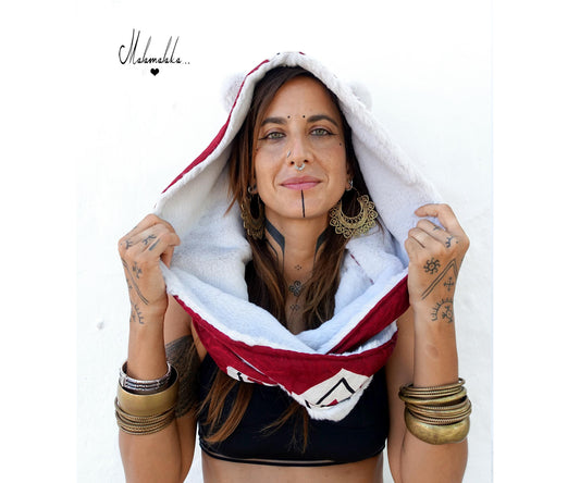 Animalakas Reversible Plush Hood | Unisex Festival Streetwear — One of a Kind