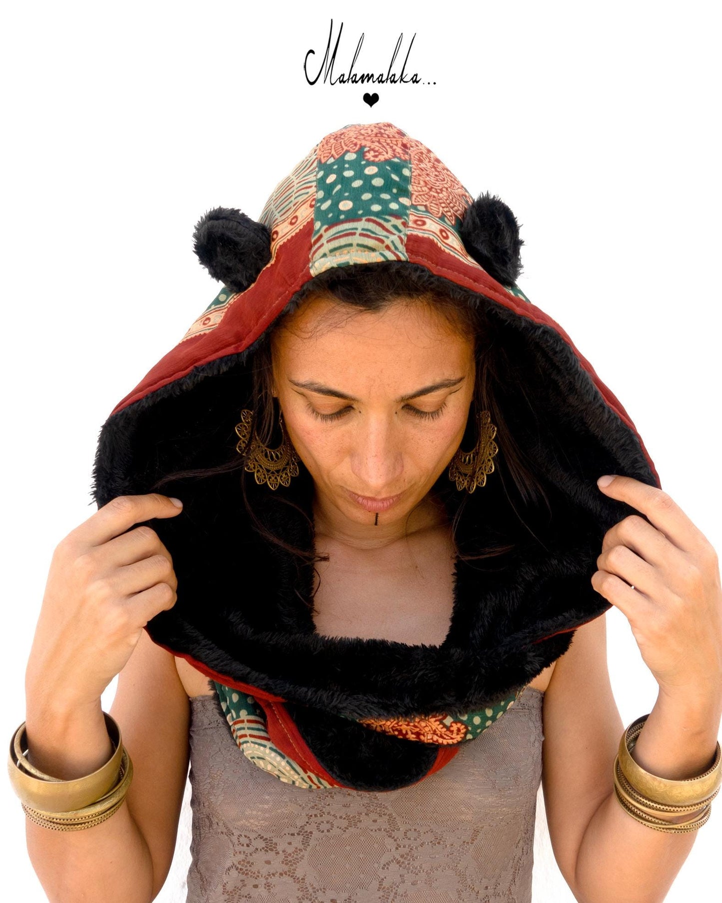 Animalakas Reversible Plush Hood | Unisex Festival Streetwear — One of a Kind