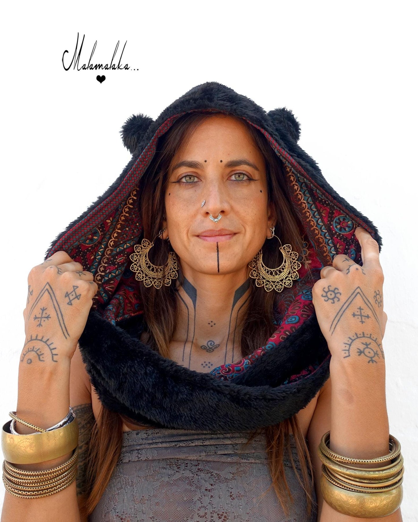 Animalakas Reversible Plush Hood | Unisex Festival Streetwear — One of a Kind
