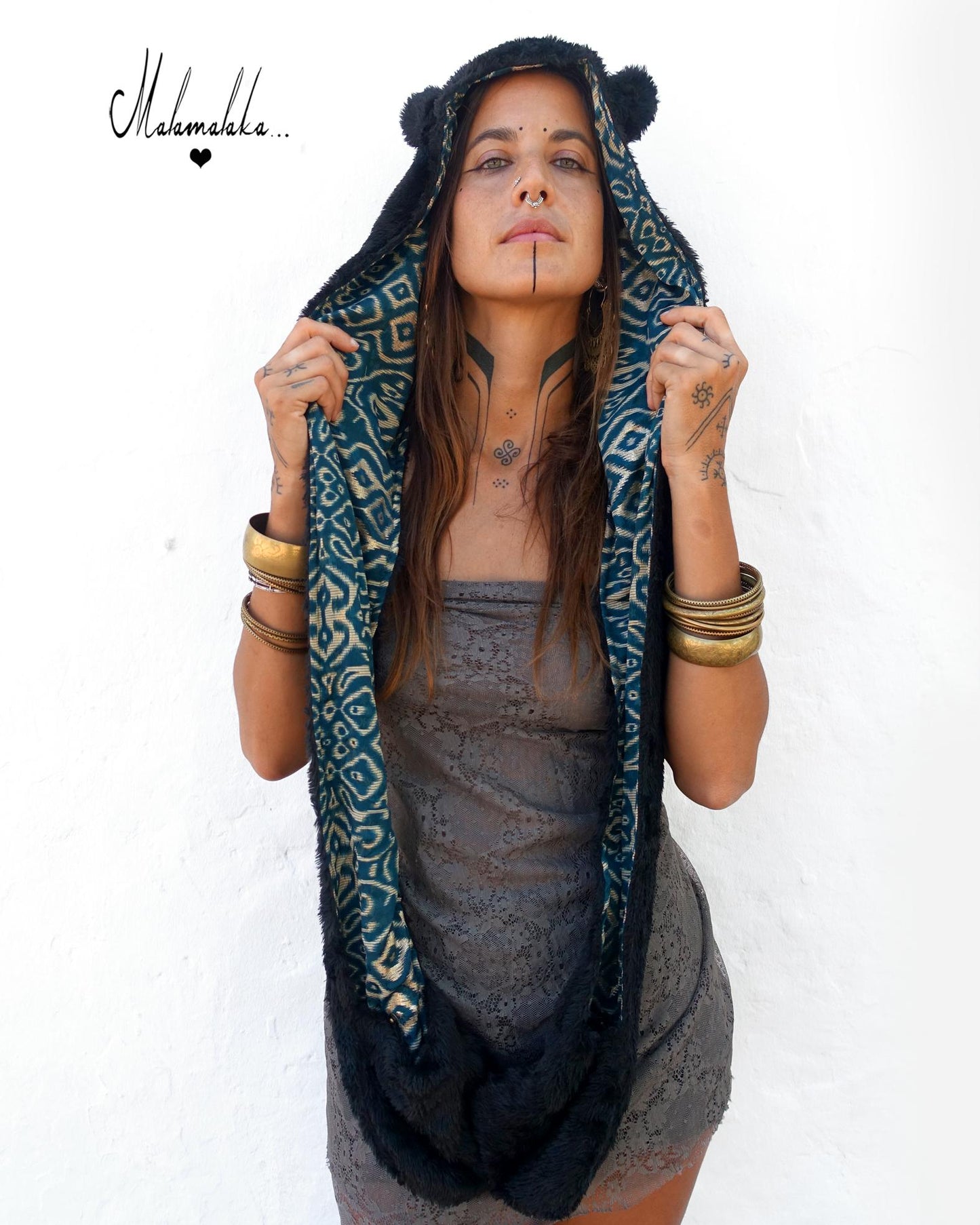 Animalakas Reversible Plush Hood | Unisex Festival Streetwear — One of a Kind