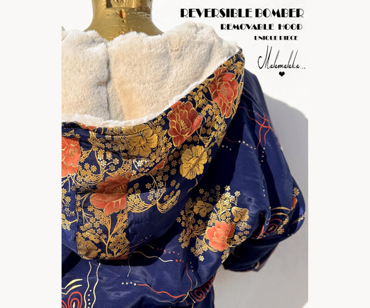 Reversible Plush Bomber Jacket | Detachable Hood · Size S · Unisex Festival Trap Streetwear