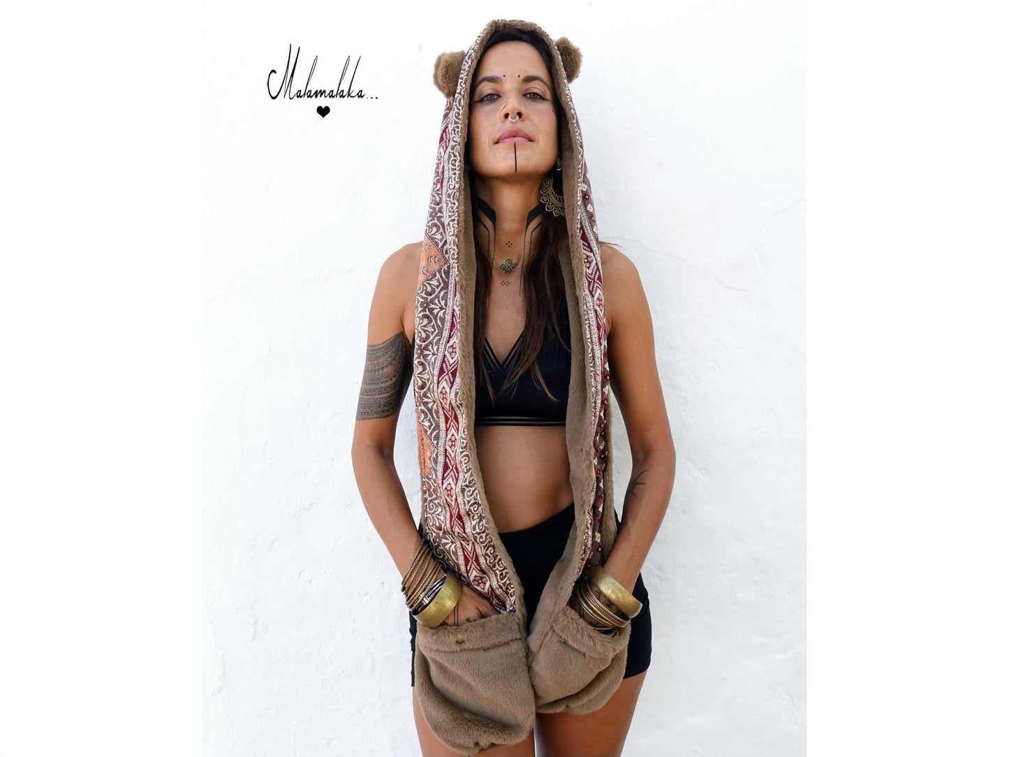 Animalakas Reversible Plush Hood | Unisex Festival Streetwear — One of a Kind