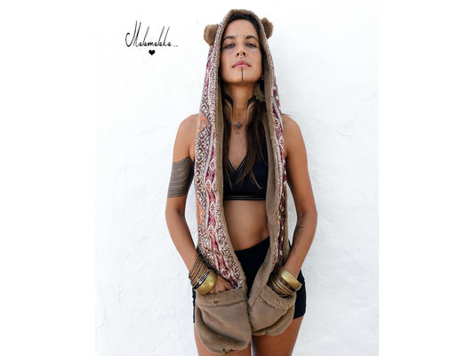 Animalakas Reversible Plush Hood | Unisex Festival Streetwear — One of a Kind