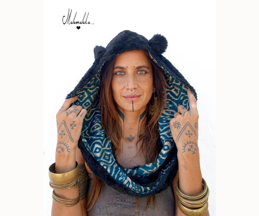 Animalakas Reversible Plush Hood | Unisex Festival Streetwear — One of a Kind