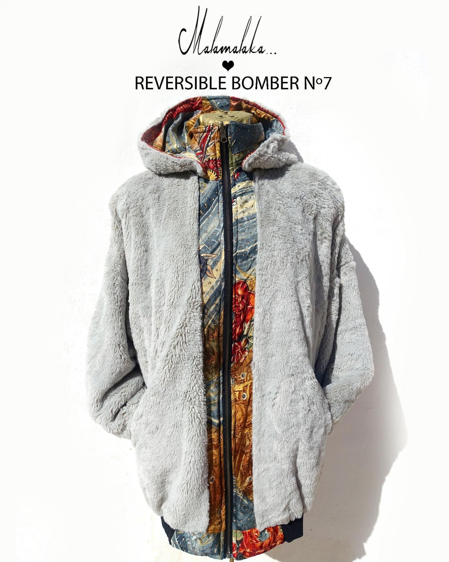 Reversible Plush Bomber Jacket | Detachable Hood · Size L · Unisex Festival Trap Streetwear