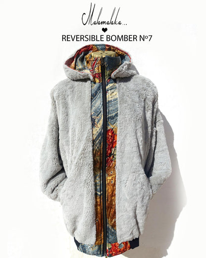 Reversible Plush Bomber Jacket | Detachable Hood · Size L · Unisex Festival Trap Streetwear
