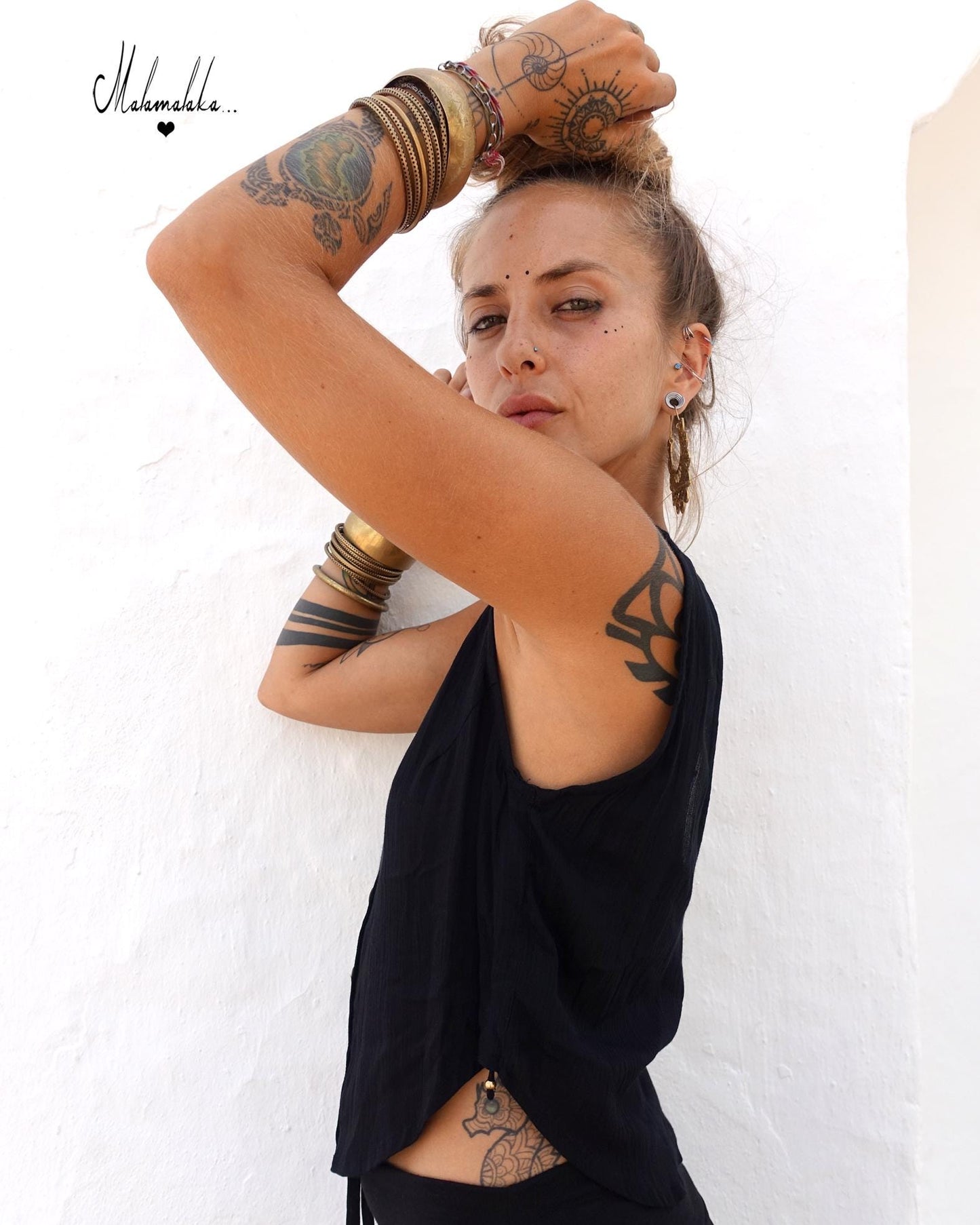 Open Back Rayon Blouse | Women's Boho Summer Top · Elegant Ibiza Style
