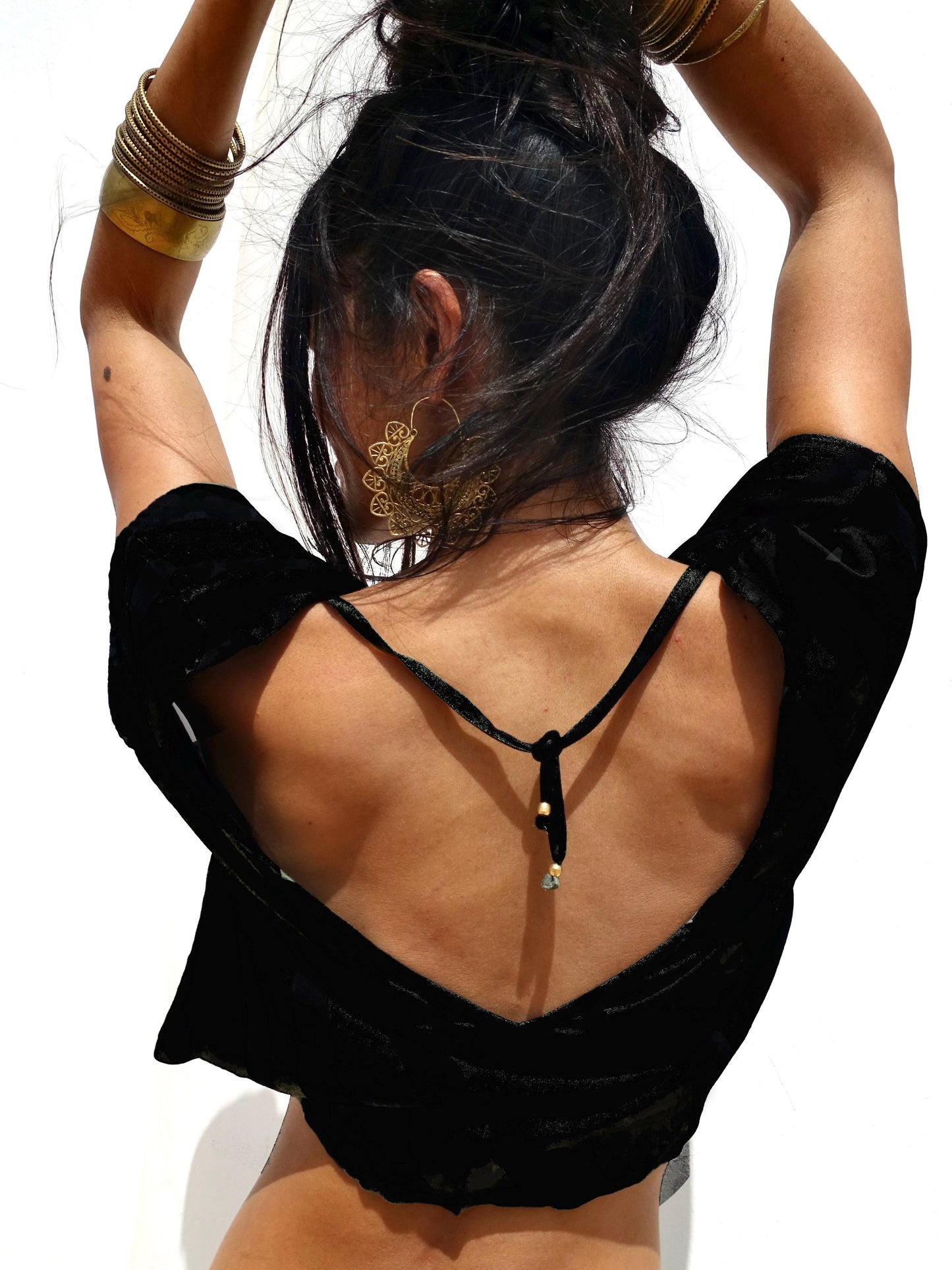Open Back Rayon Blouse | Women's Boho Summer Top · Elegant Ibiza Style
