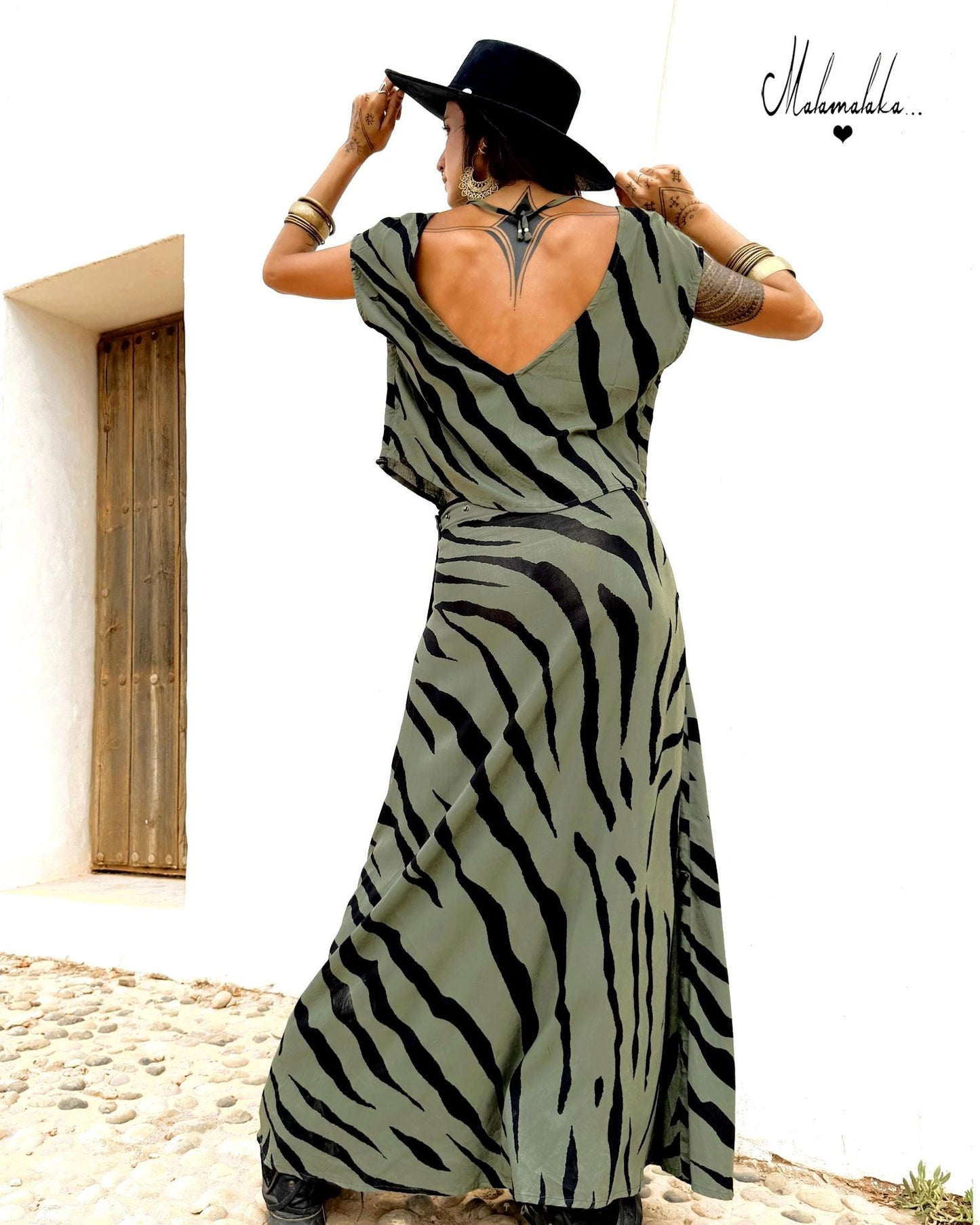 Women's Maxi Skirt & Shirt Co-ord Set | Boho Long Skirt Summer Outfit