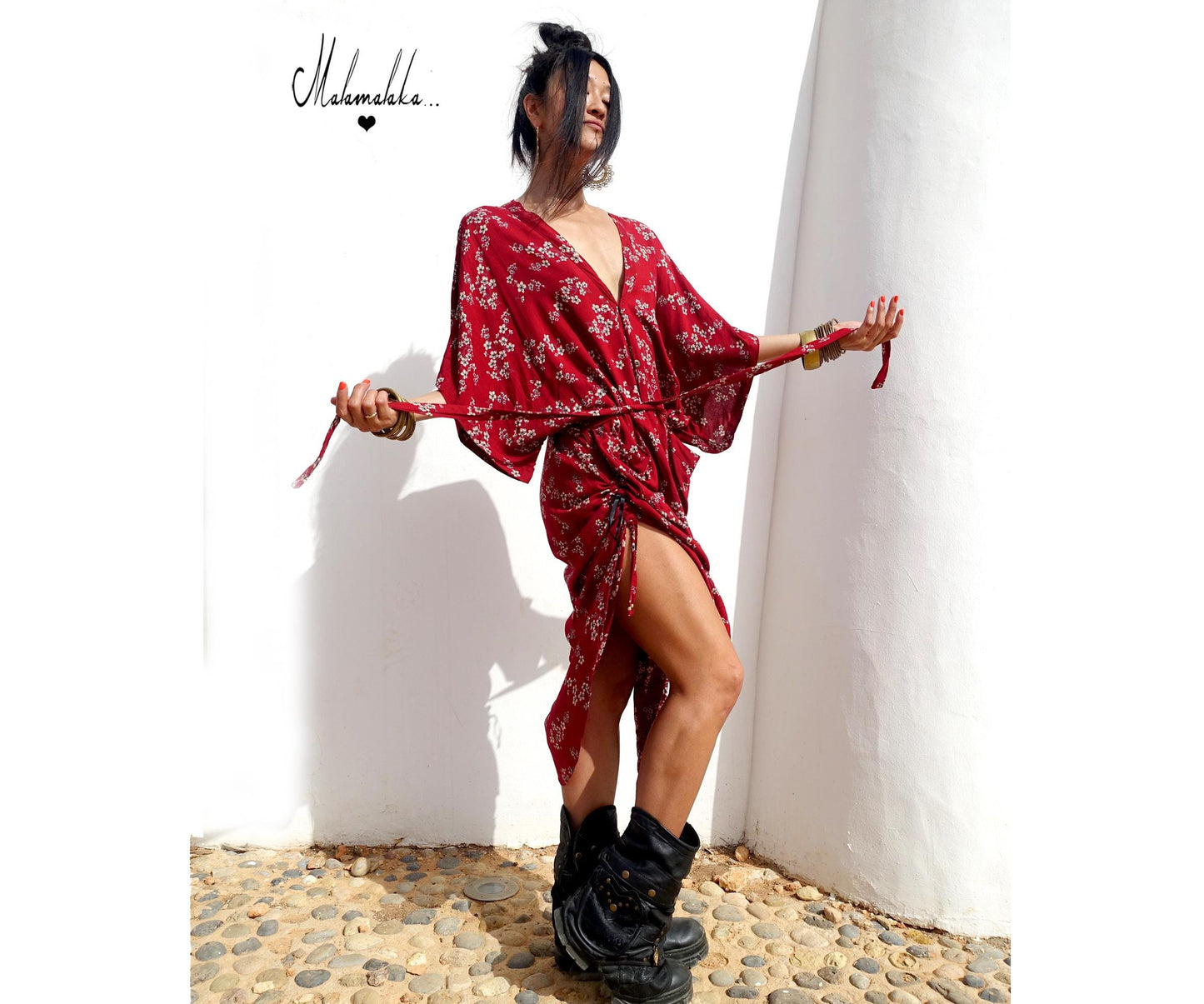 Boho Kimono Jacket | Detachable Hood · Tribal Festival Dress Kimono · Bohemian Style