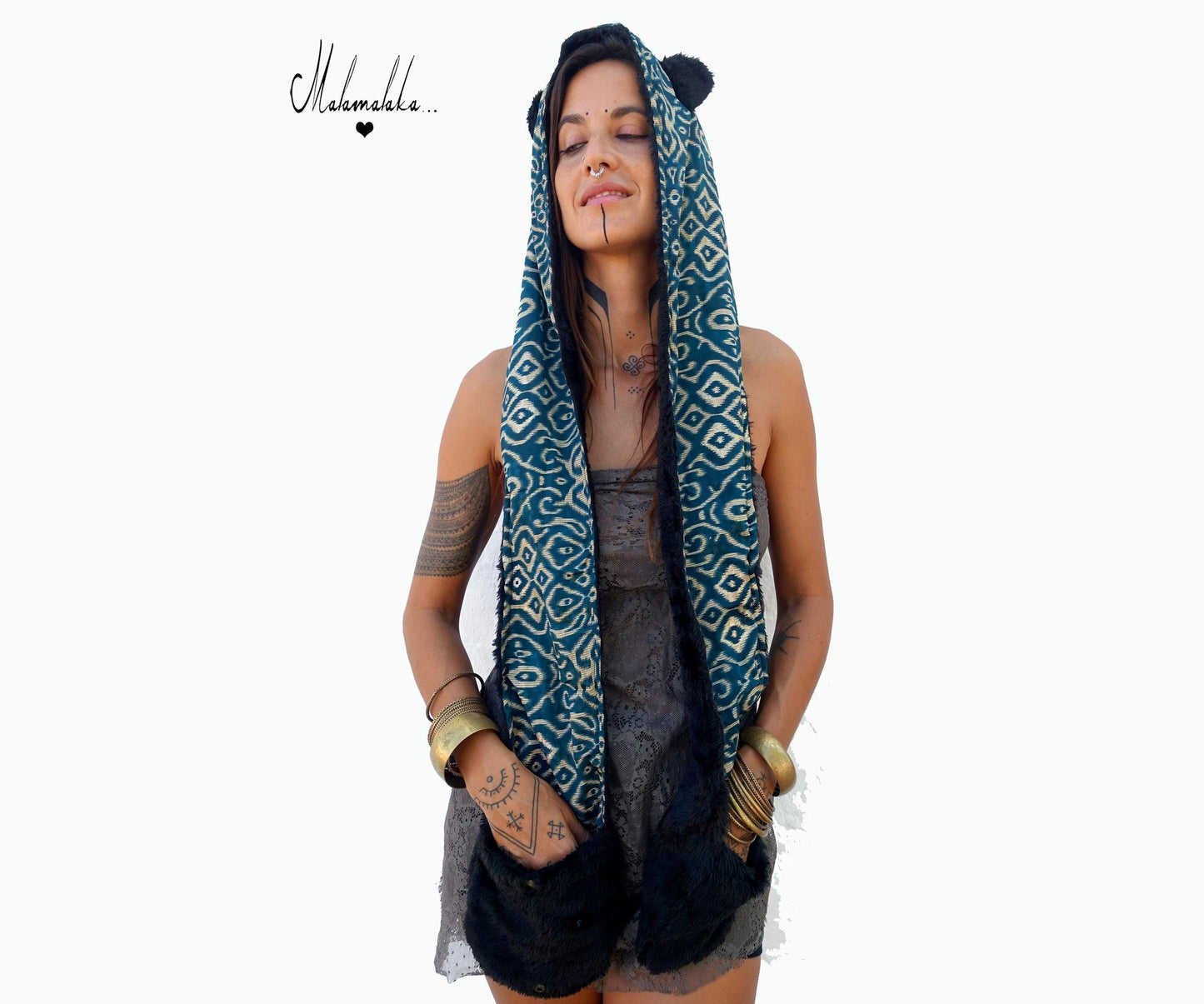 Animalakas Reversible Plush Hood | Unisex Festival Streetwear — One of a Kind