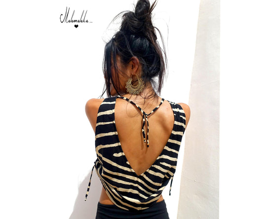 Open Back Rayon Blouse | Women's Boho Summer Top · Elegant Ibiza Style