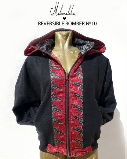 Reversible Fleece Bomber Jacket | Detachable Hood · Size S · Unisex Festival Trap Streetwear