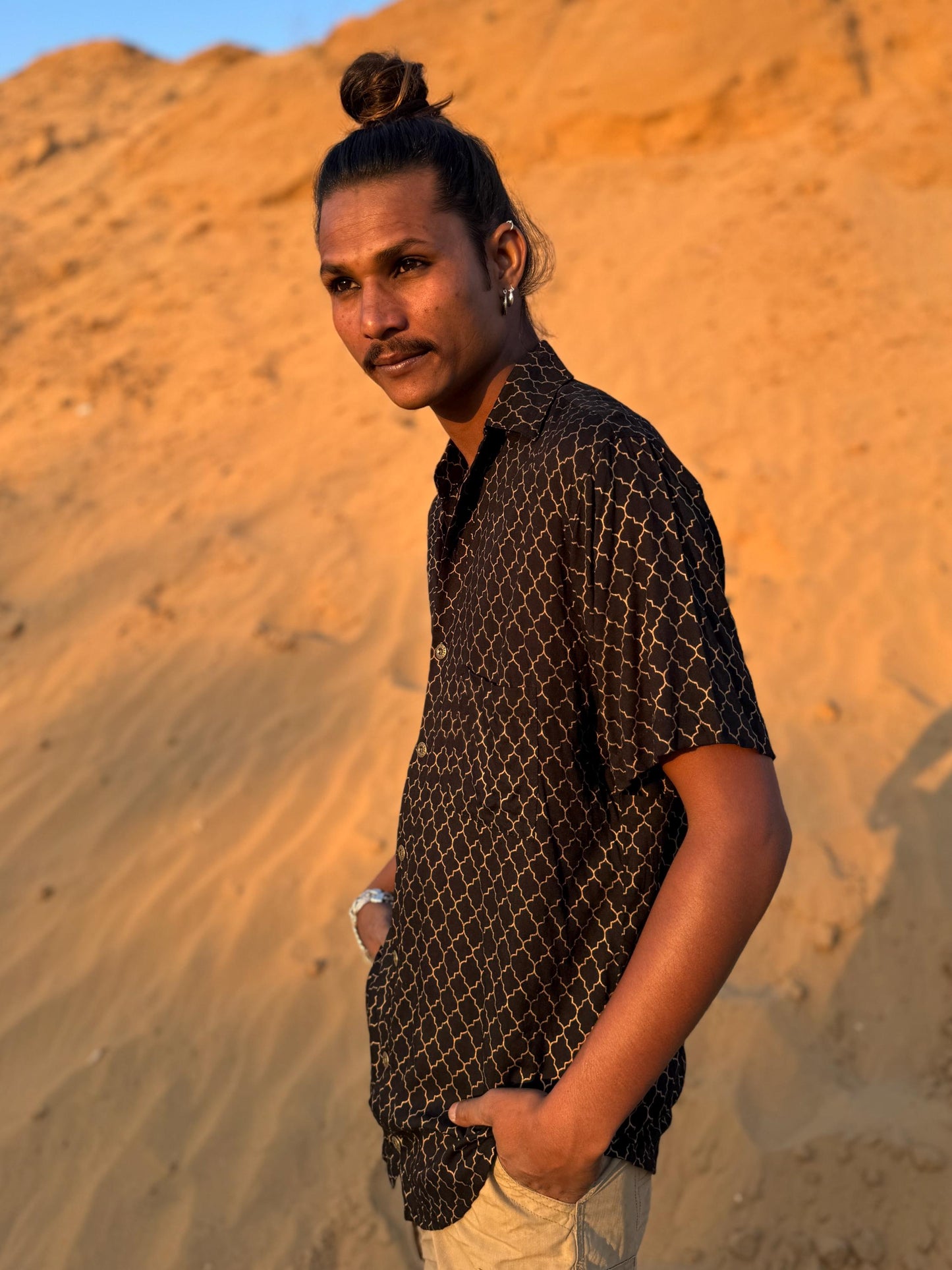 Men's Bohemian Button-Up Shirt | Elegant Dress Shirt · Hawaiian Style