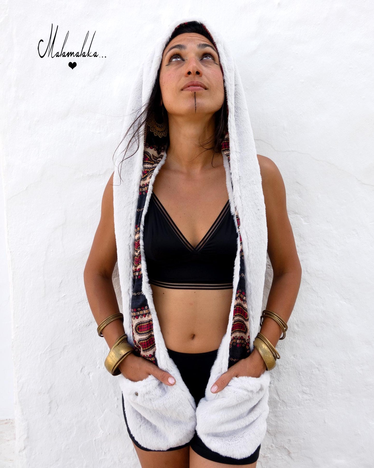 Animalakas Reversible Plush Hood | Unisex Festival Streetwear — One of a Kind