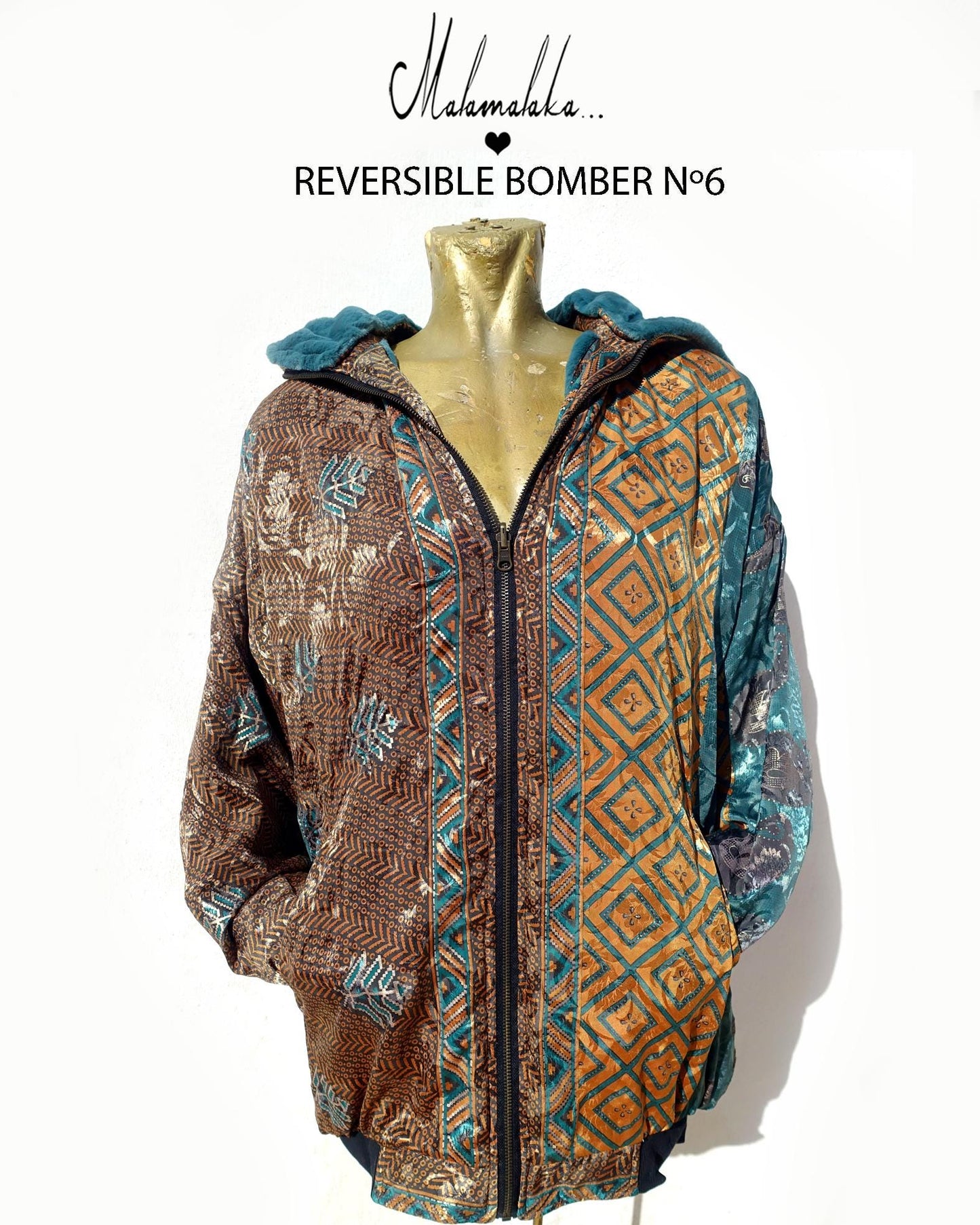 Reversible Plush Bomber Jacket | Detachable Hood · Size L · Unisex Festival Trap Streetwear
