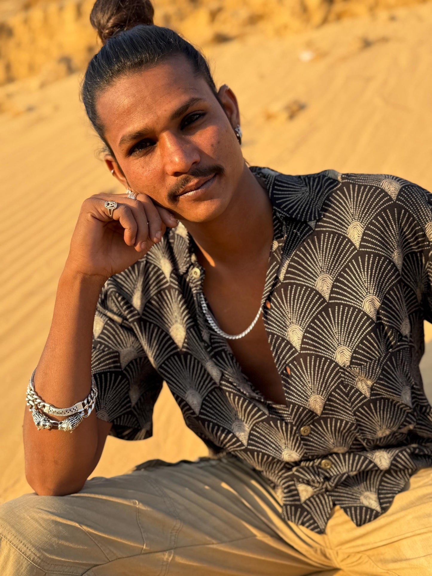Men's Bohemian Button-Up Shirt | Elegant Dress Shirt · Hawaiian Style