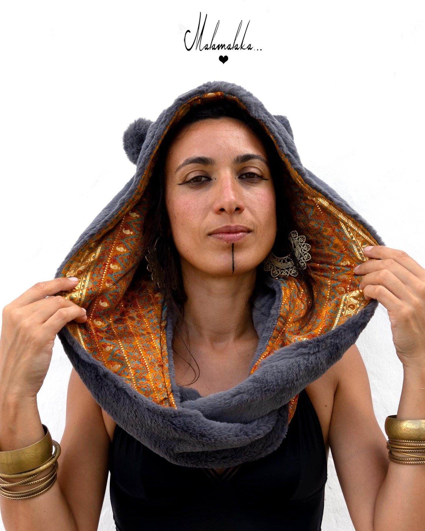 Animalakas Reversible Plush Hood | One-of-a-Kind Unisex Festival Streetwear